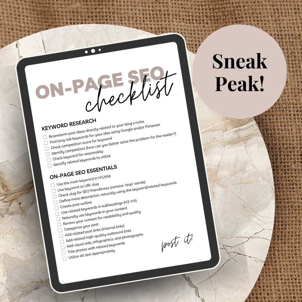 On-Page SEO Checklist for Bloggers