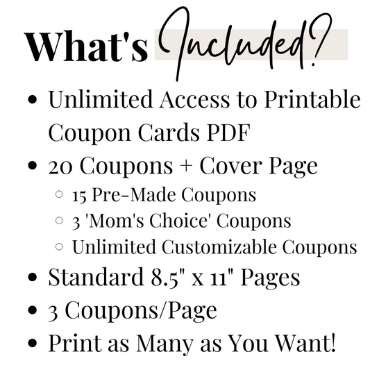 Coupon Book for Mom