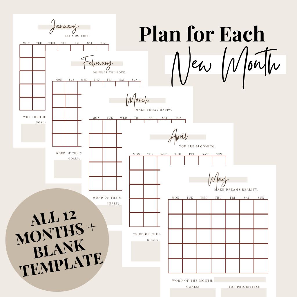 Monthly Calendars