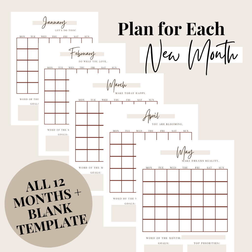 Monthly Reset Planner