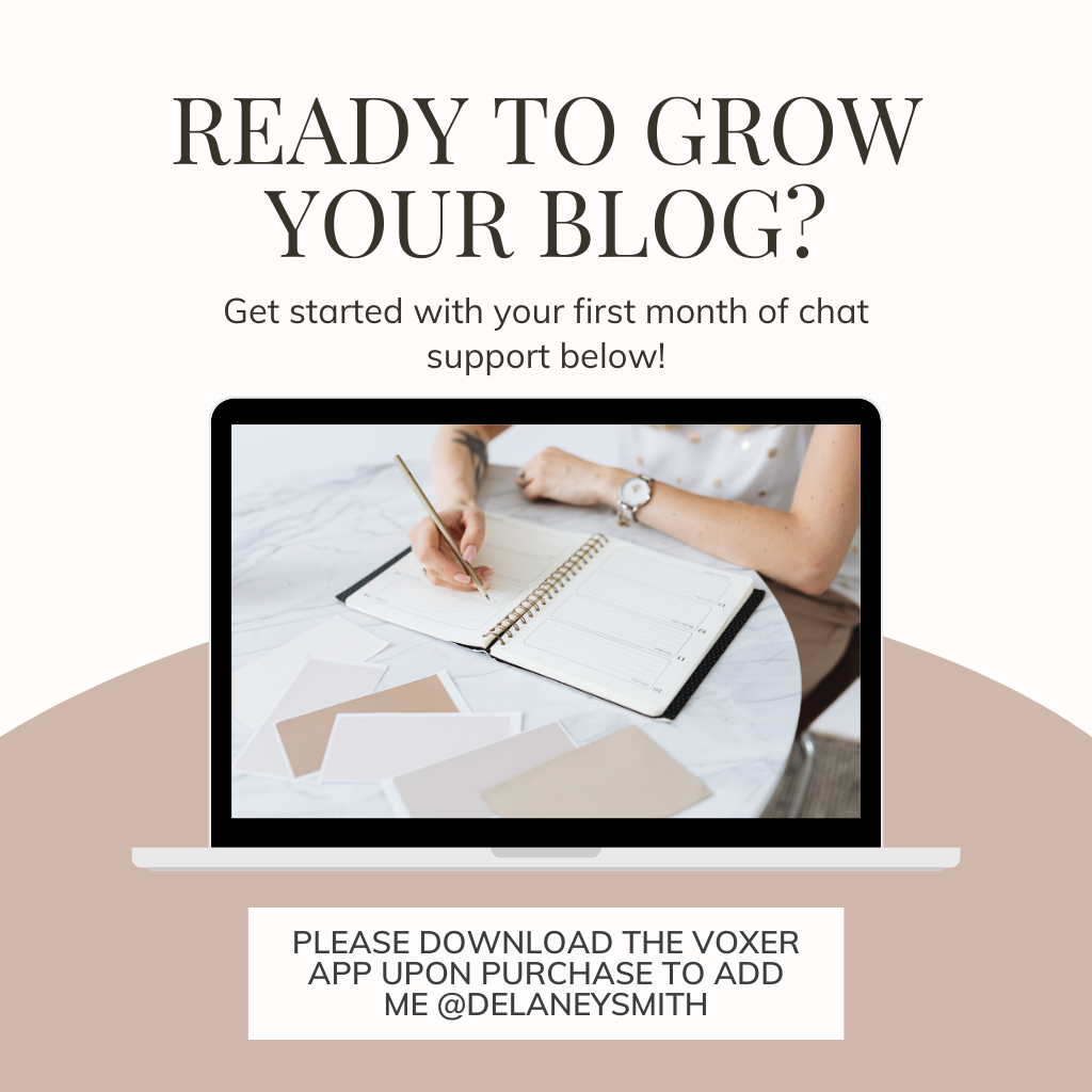 UNLIMITED CHAT SUPPORT: 1:1 Blog Coaching